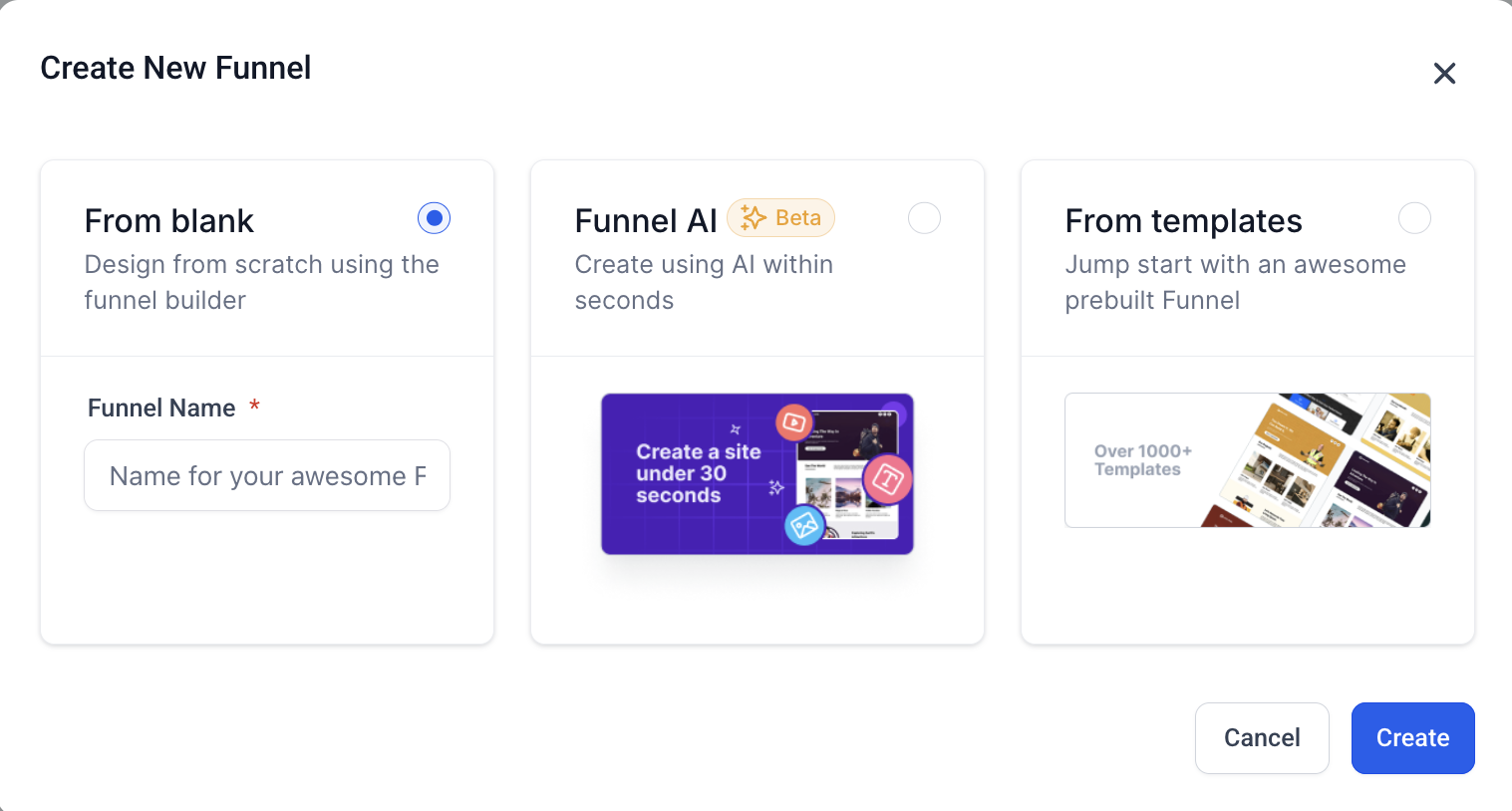 Create Funnel in GHL